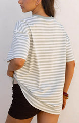 Alba Sage Stripe Oversized Tee