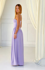 Almost Yours Lilac Crepe Maxi Dress
