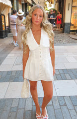 Ballerini White Collared Mini Dress