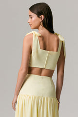 Elodie | Lemon Tie-Strap Crop Top