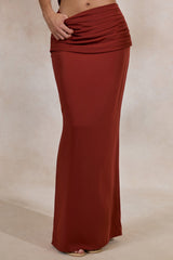 Anina | Rust Satin Maxi Skirt