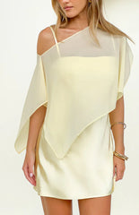 Chelsea Yellow Sheer Chiffon Cape - PRE ORDER