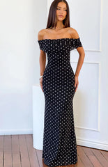 Cole Black Polka Mesh Maxi Dress