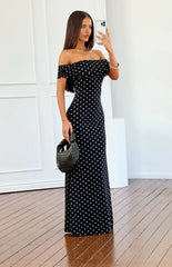 Cole Black Polka Mesh Maxi Dress