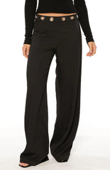 Devotion Black Eyelet Straight Leg Pants