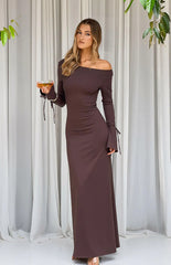 Elisha Chocolate Jersey Maxi Dress