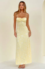 Ely Yellow Lace Maxi Formal Dress