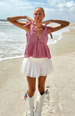 Indra White Broderie Mini Skirt