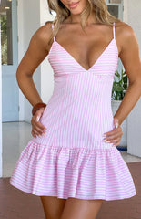 Justine Pink Contrast Stripe Mini Dress