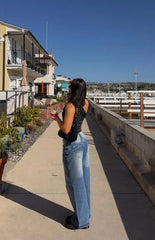 Lovers Lane Mid Wash Denim Heart Pocket Slouchy Jeans - PRE ORDER