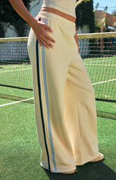 Leya White Contrast Stripe Pants