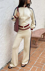 Luna Cream Knit Jacquard Track Pants