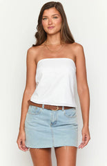 Mallorie White Strapless Top - PRE ORDER