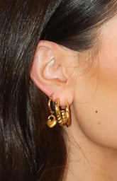 Mandey Gold Heart Hoop Earrings 3 Pack