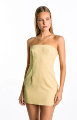 Oliva Butter Yellow Strapless Mini Dress