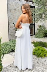 Patsy White Satin Maxi Dress