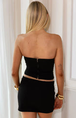 Perla Black Low Waisted Mini Skirt