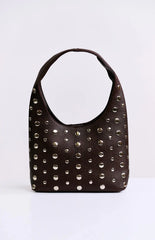 Peta & Jain Jenni Chocolate Pebbled Studded PU Bag