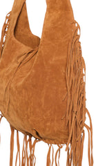 Rosalie Tan Suedette Fringe Shoulder Bag
