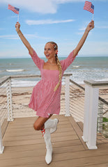 Rubi Red Gingham Babydoll Mini Dress