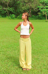 Alamara Yellow Floral Detail Wide Leg Pants