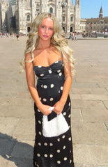 Smith Black Satin Spot Maxi Dress