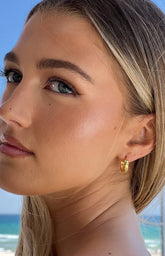 Stardust Gold Hoop Earrings