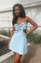 Tenley Blue Strapless Mini Dress