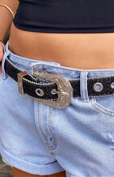 Western Black Sparkle Belt