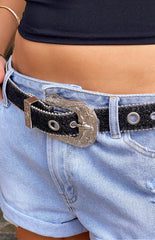 Western Black Sparkle Belt