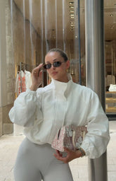 Enya Cream Funnel Neck Sports Jacket