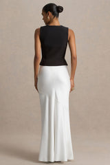 Lilah | Cream Satin Maxi Skirt