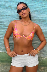 9.0 Swim Montego Orange Floral Underwire Bikini Top