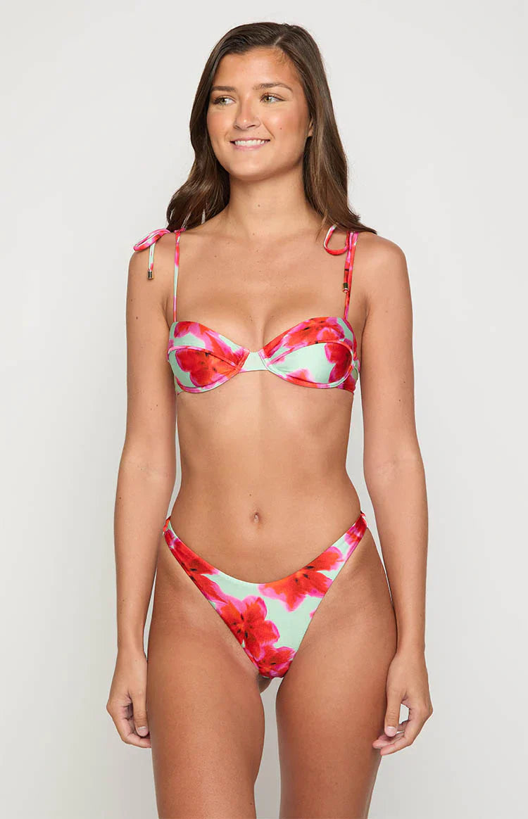 9.0 Swim Bianca Green Floral Bikini Bottoms