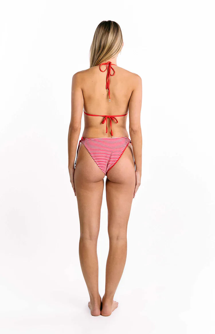 9.0 Swim Wave Red Stripe Tie Bikini Bottoms