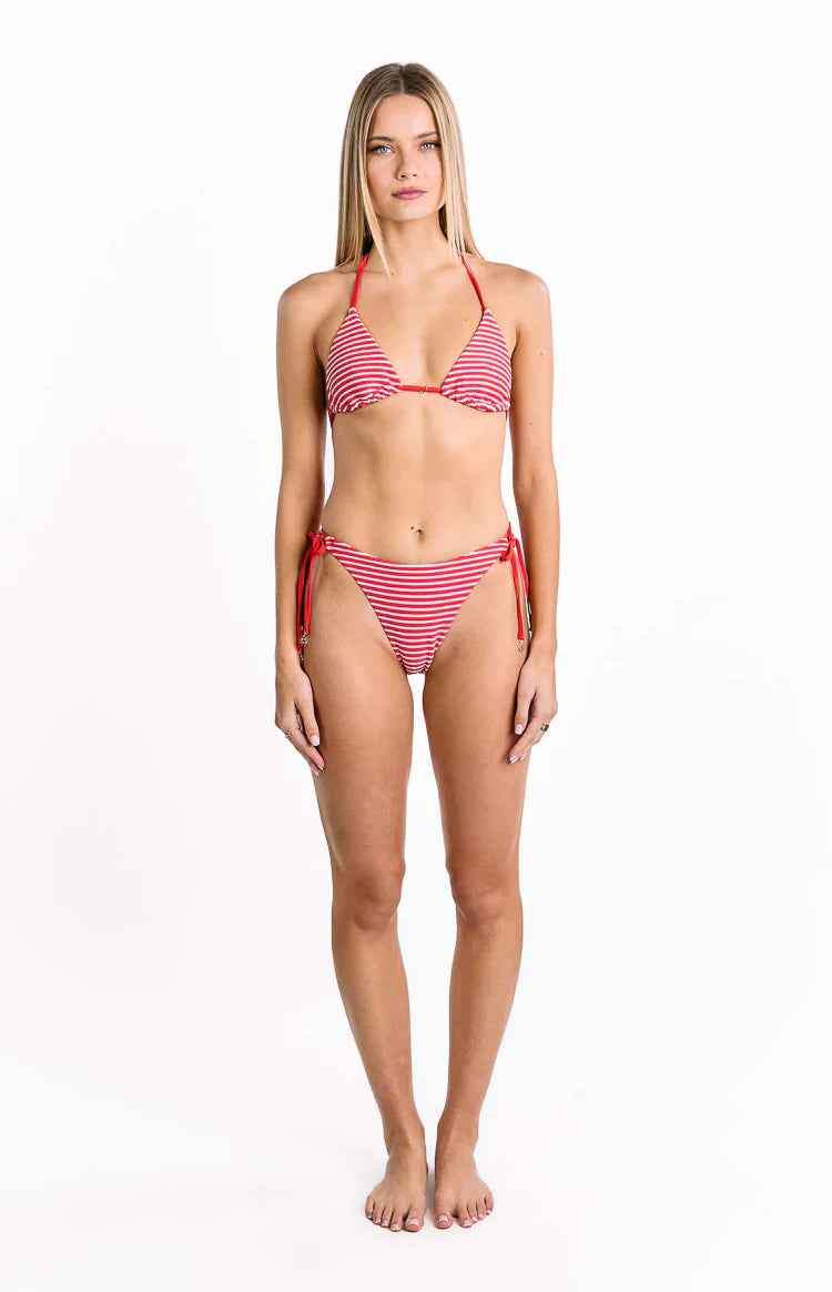 9.0 Swim Wave Red Stripe Triangle Bikini Top