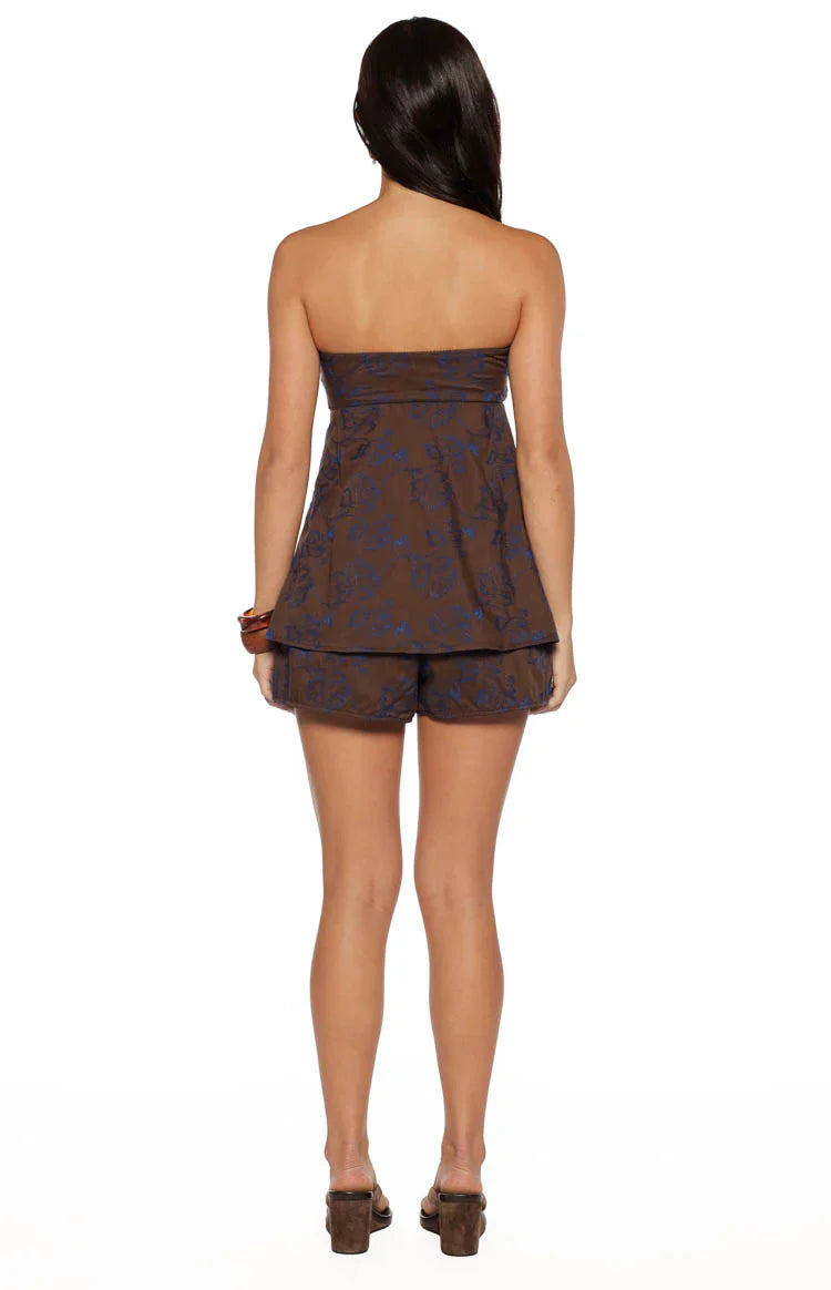 Ailany Brown Floral Shorts