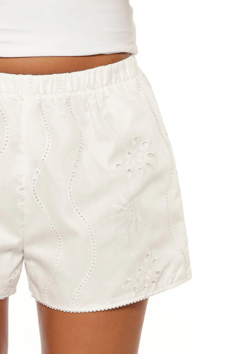 Ailany White Floral Shorts