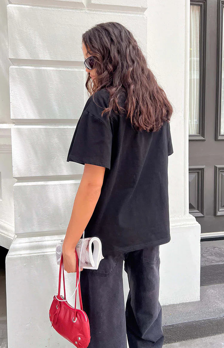 Alba Plain Black Tee