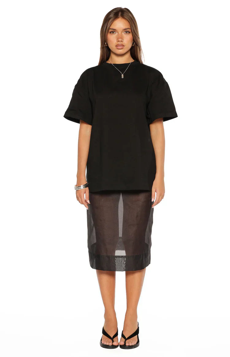 Alba Plain Black Tee