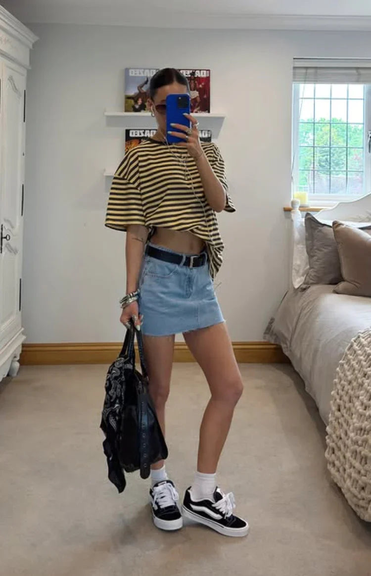 Alba Yellow Stripe Oversized Tee
