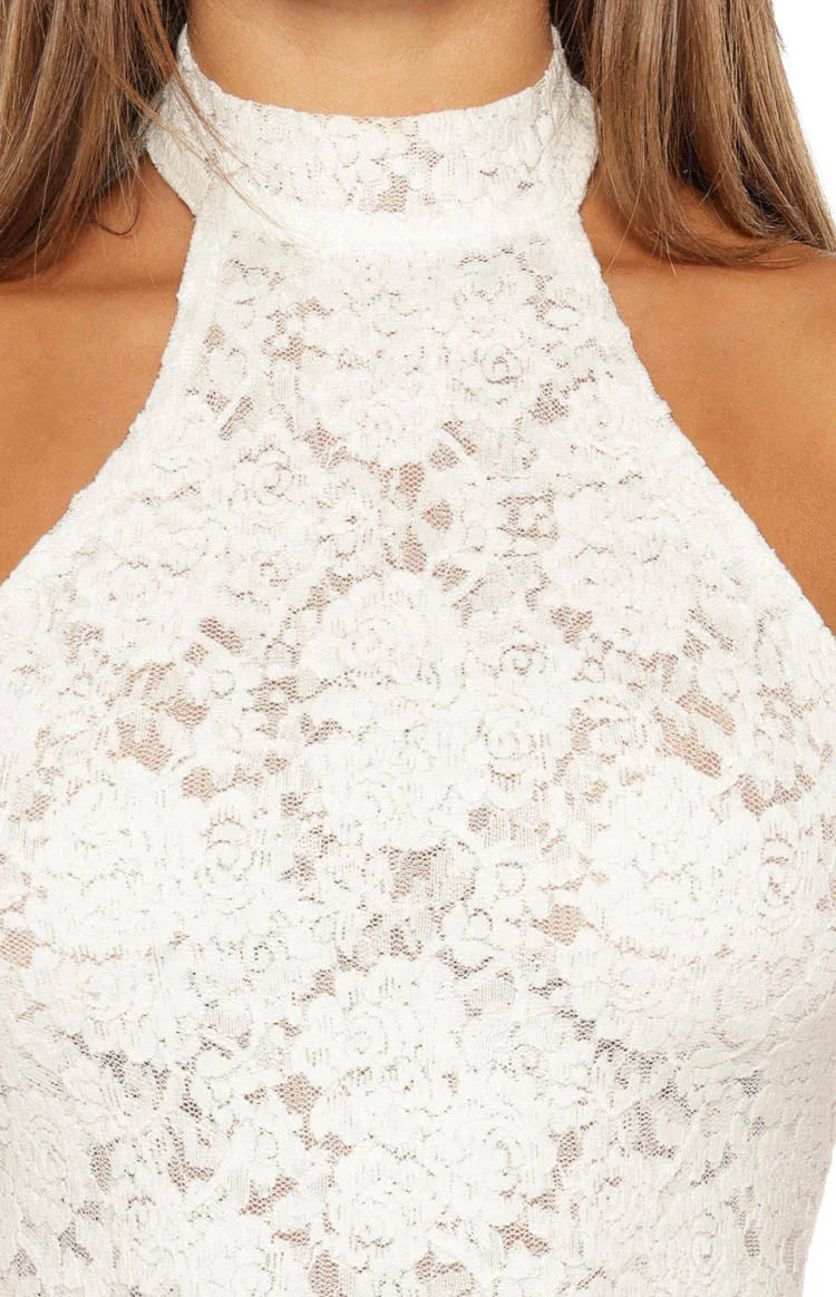 All Yours White Lace Mini Dress