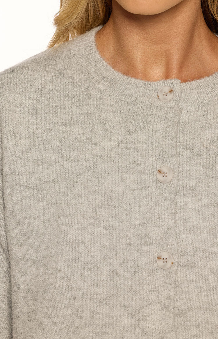 Aurelia Light Grey Short Sleeve Cropped Cardigan