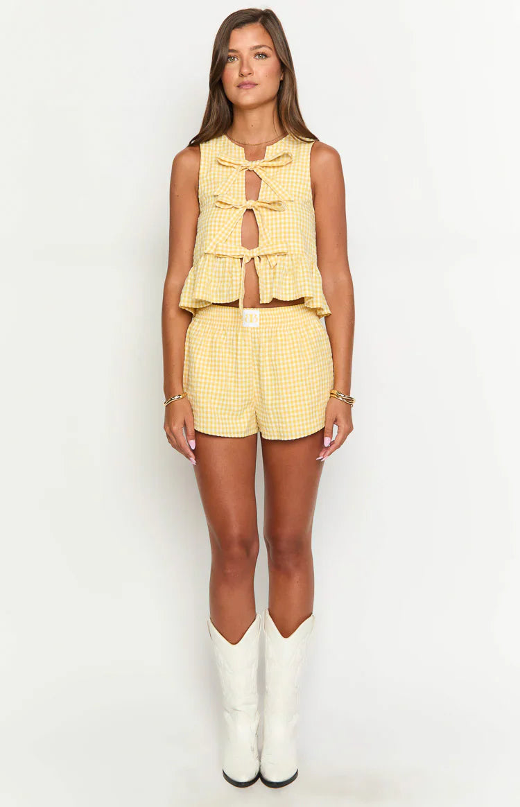 Baxter Yellow Gingham Shorts
