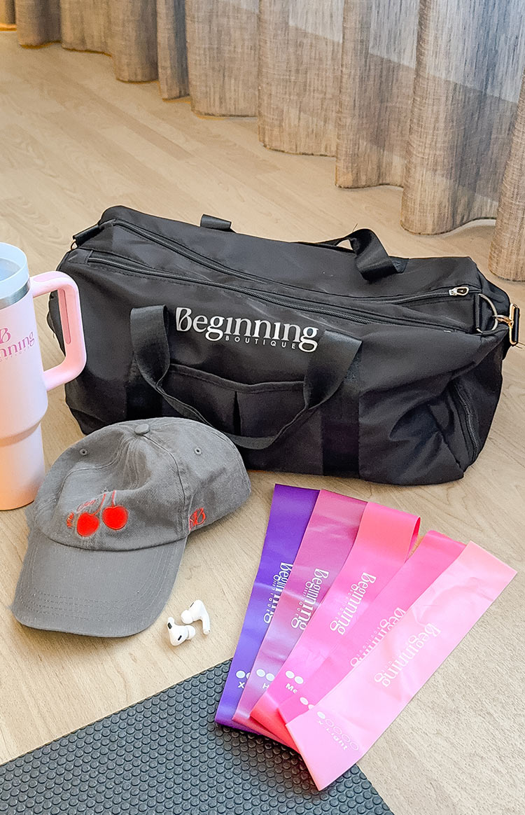 Beginning Boutique Black Duffle Bag