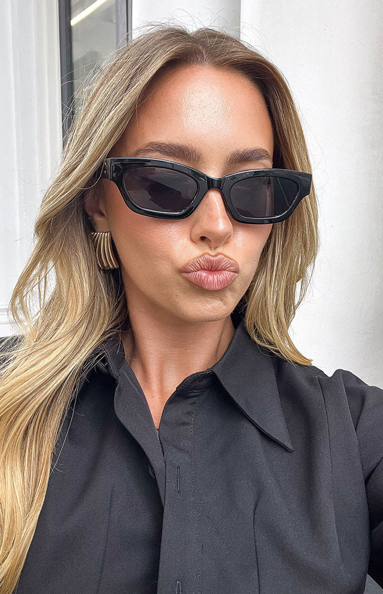 Black Slimline Sunglasses
