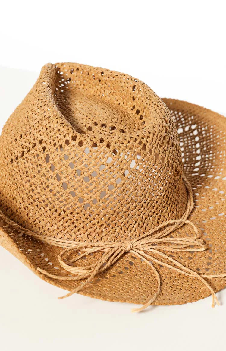 Byrne Tan Straw Western Hat