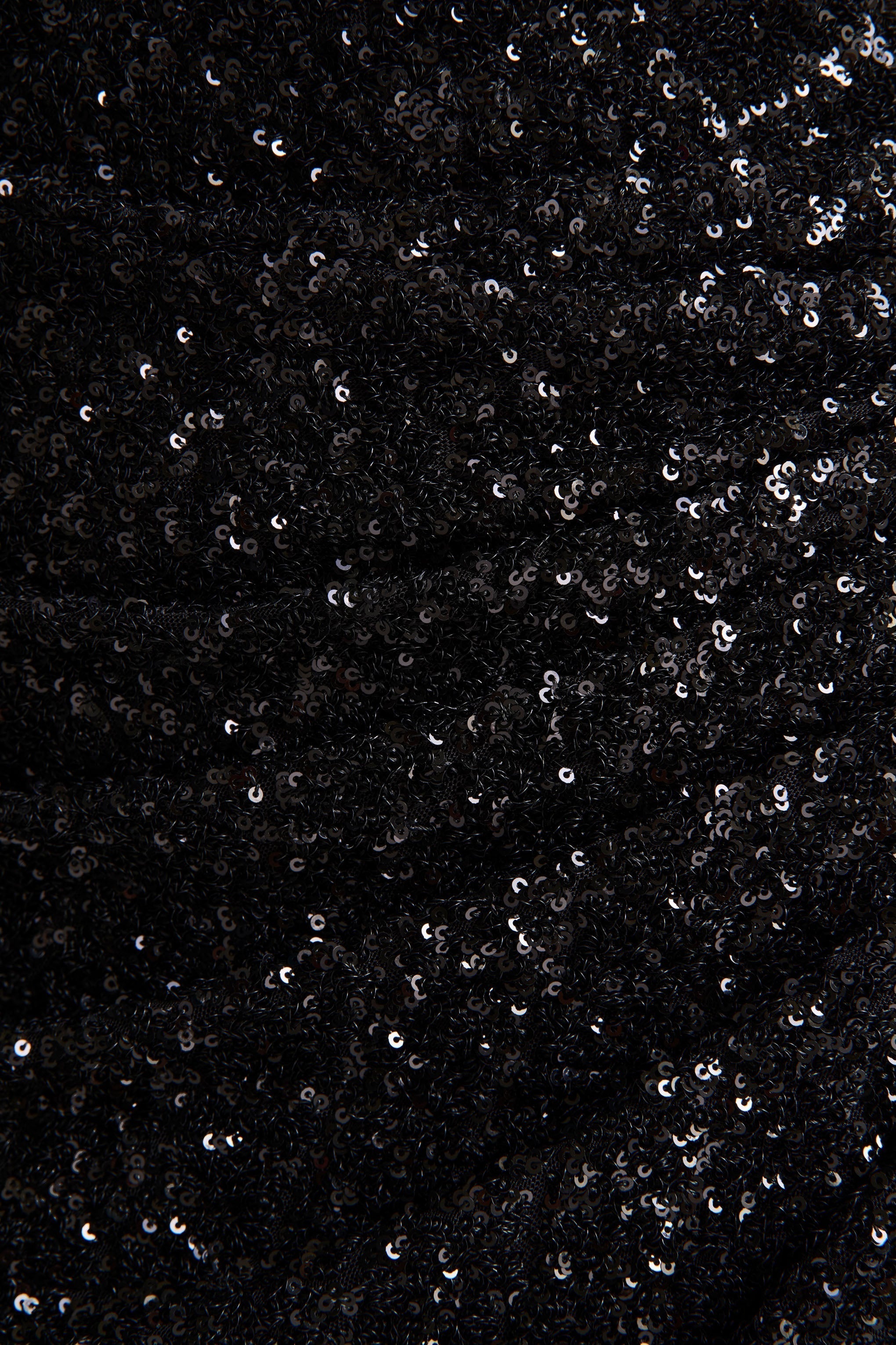 Gio | Black Sequin Plunge-Neck Wrap Maxi Dress With Ruched Detailing And Front Split