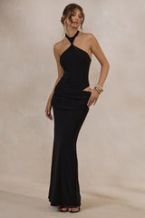 Esara | Black Maxi-Skirt With Gathered-Detailing