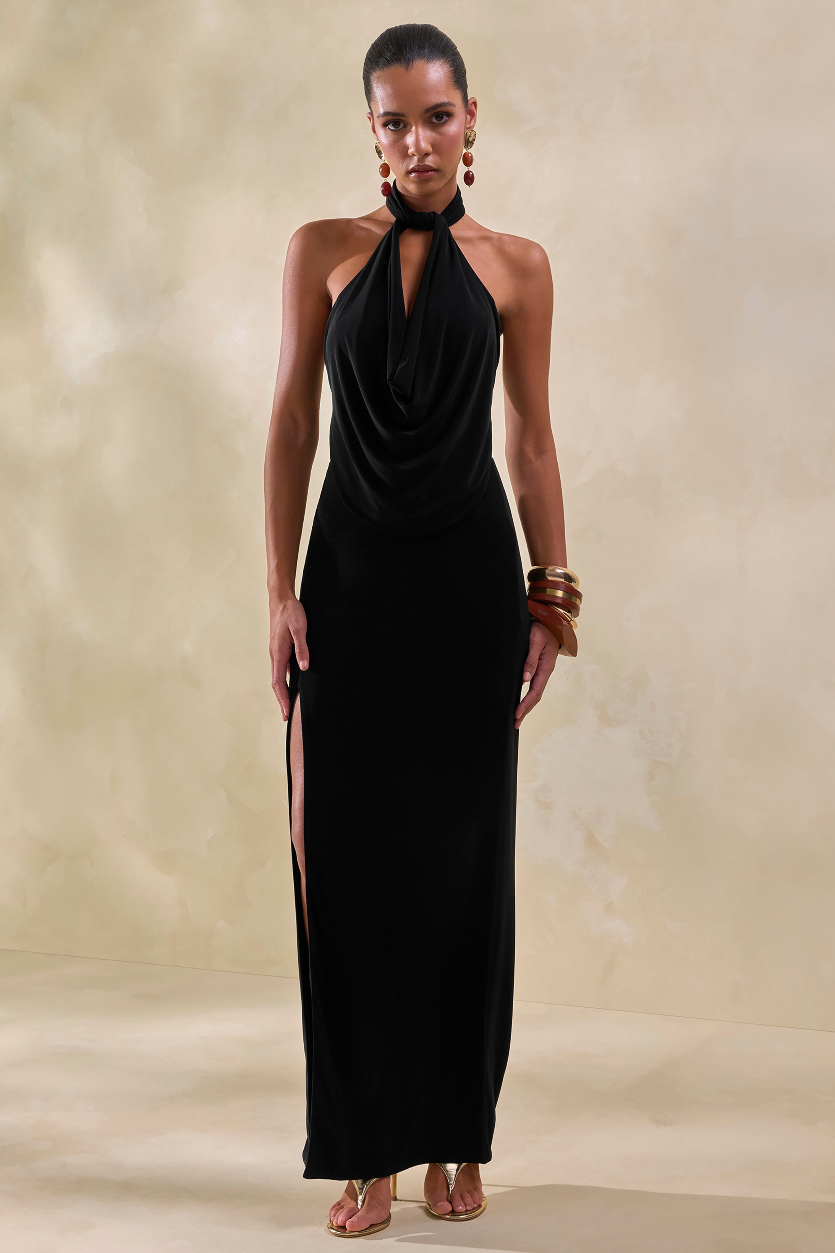 Arina | Black Maxi Skirt With Split